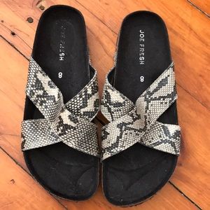 Snake print sandals